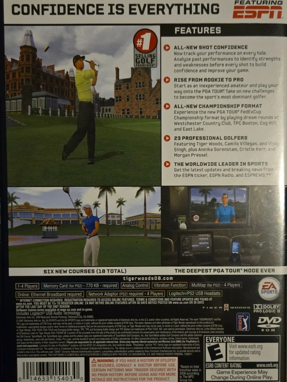 Tiger woods pga tour 08 complete, tested for ps2.